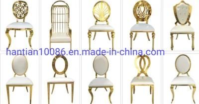 China Factory Wholesale Stainless Steel Chair for Dining Gold Color Wedding Furniture