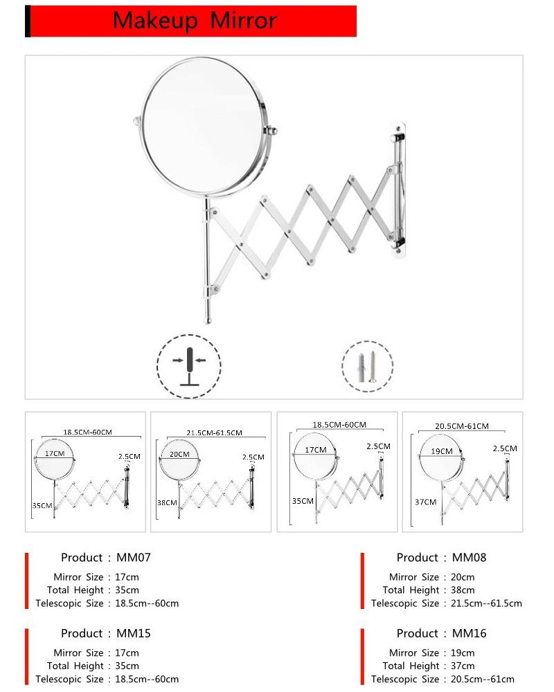 Customizable Wall-Mounted 2/3/5 Times Magnification Double-Sided Mirror Makeup Beauty Mirror with Multiple Styles to Choose From