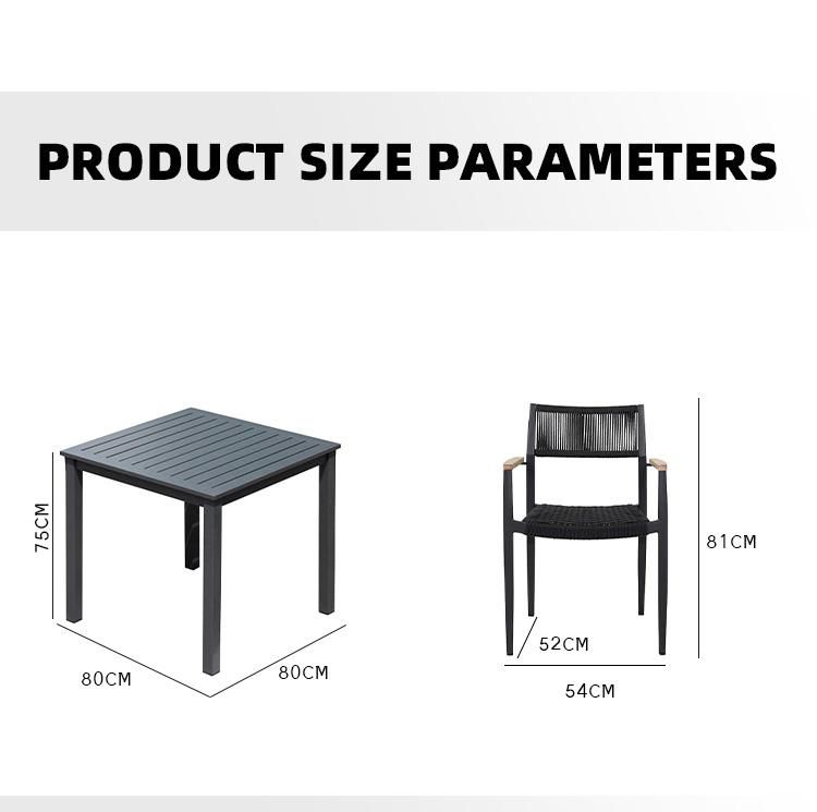 Dining Table Set Modern Dining Waterproof Garden Patio Aluminium Furniture