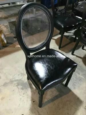 Clear Back Black Color Wooden Louis Chair for Party/Wedding