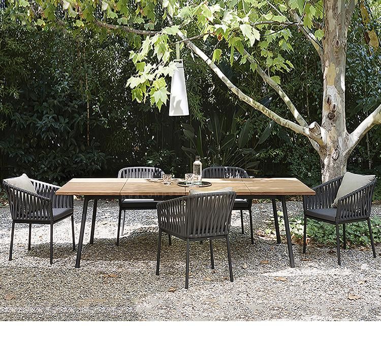 Modern Outdoor Wooden Table Set Garden Upholstery Dining Furniture
