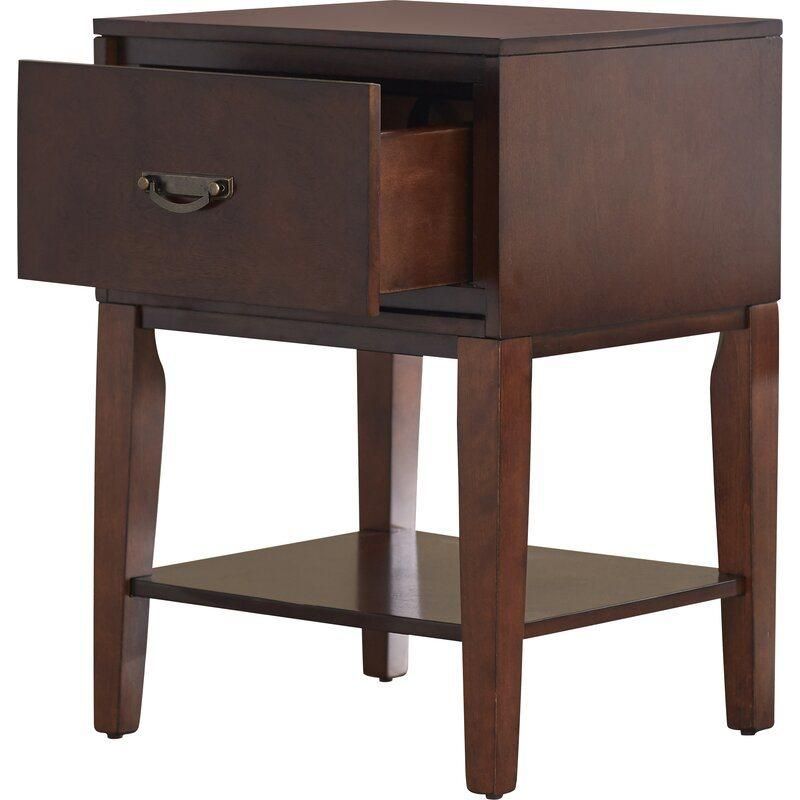 Living Room Furniture Espresso Bedside Table Wooden Nightstand End Table Bedroom Furniture with Drawer