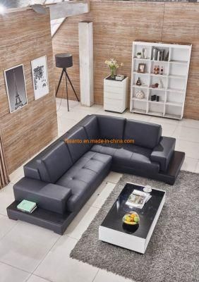 Sample Design Home Furniture Modern Top Grain Leather L Shape Big Corner Living Room Sofa Set