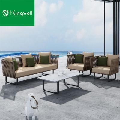 Modern Outdoor Furniture Rope Sofa L-Shaped Set with High Loading Qty