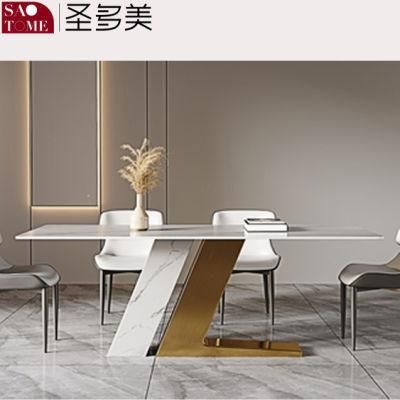 Modern Dining Room Furniture High-Grade L-Shaped Base Dining Table