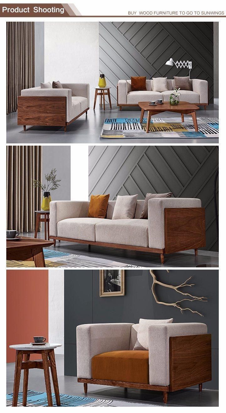 The Nordic Solid Wood Fabric Sofa Set