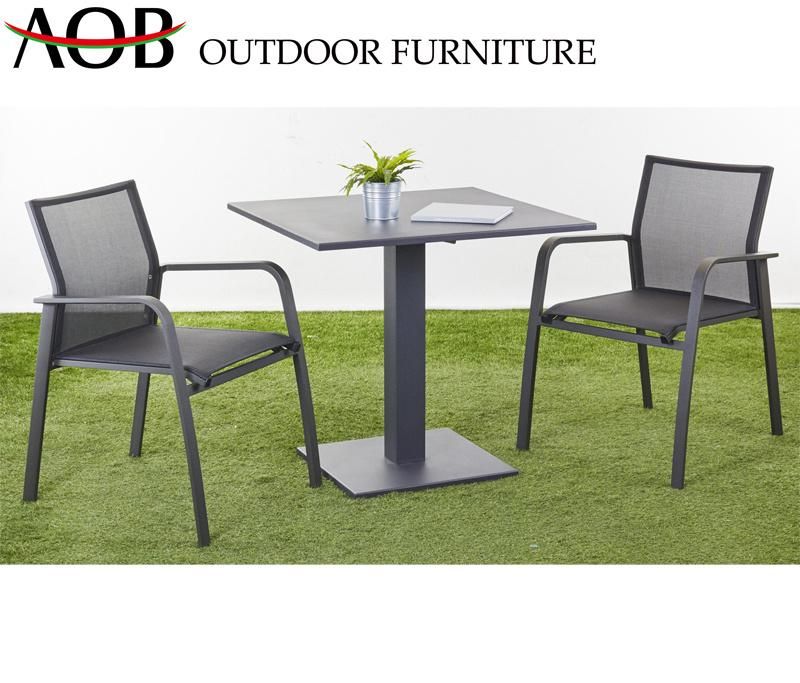 Modern Outdoor Garden Hotel Resort Livingroom Restaurant Cafe Aluminum Stackable Dining Chair Furniture