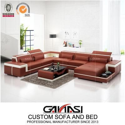 Top Modern Genuine Living Room Sofa Furniture with Chaise