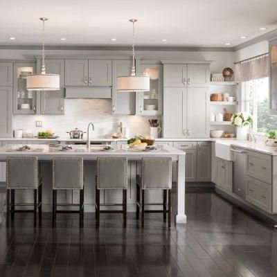 Home Grey Fix Birch Solid Wood Kitchen Cabinets Manufacture China