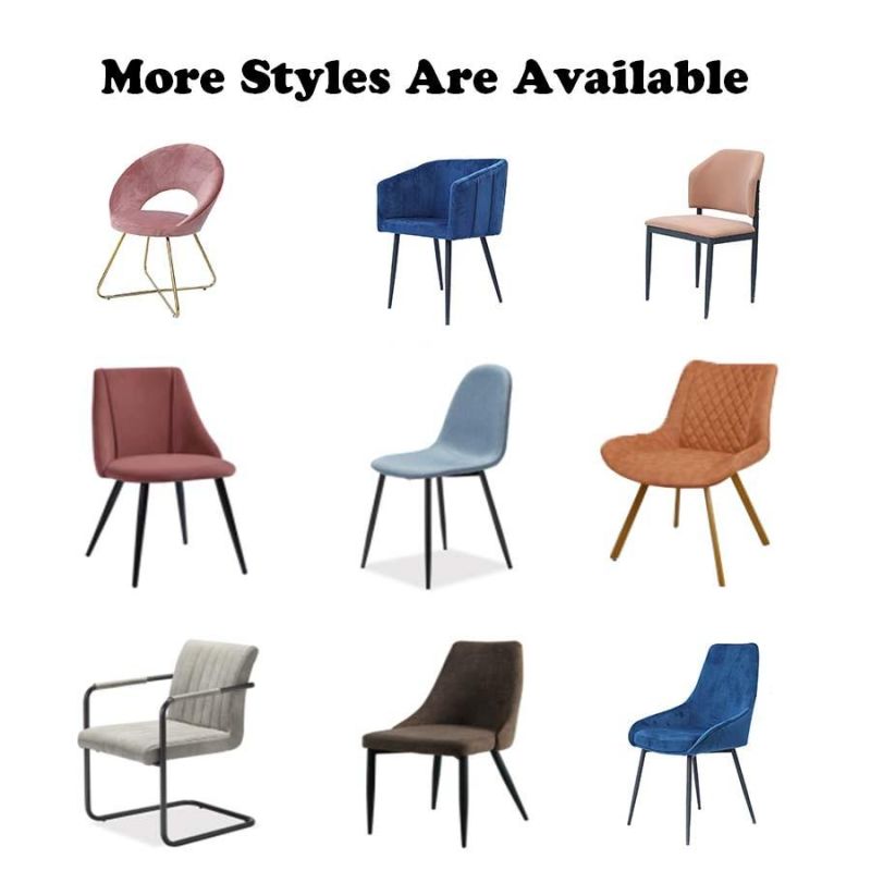 Wholesale Home Outdoor Office Furniture Chair High Back PU Back and Electroplated Round Steel Tube Leg Dining Chair