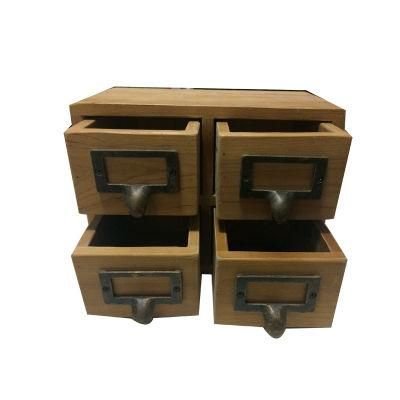 Modern Style Bamboo Wooden Table Office 4 Organizer Wooden Cabinet