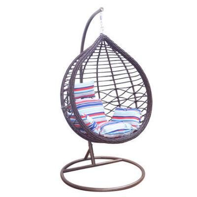 China Wholesale PE Rattan Patio Hammock Outdoor Rattan Garden Egg Shape Hanging Swing Chair