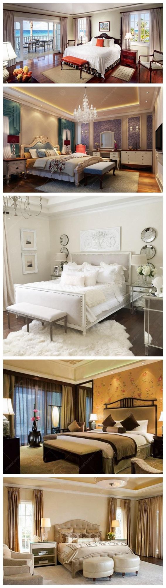 Artistical King Size Hotel Bedroom Furniture for 5 Stars Resort Hotel