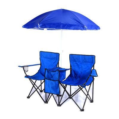 Double Steel Folding Cooler Chair with Umbrella (ERH-2003)