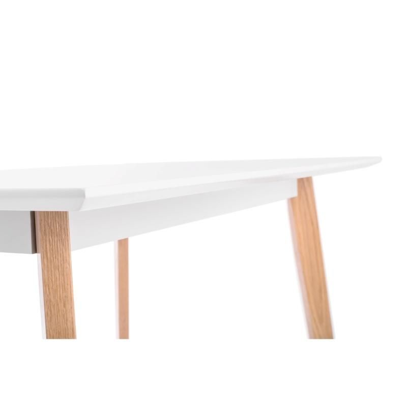 Rectangular White Simple Wooden Luster Dining Table Furniture for Restaurants