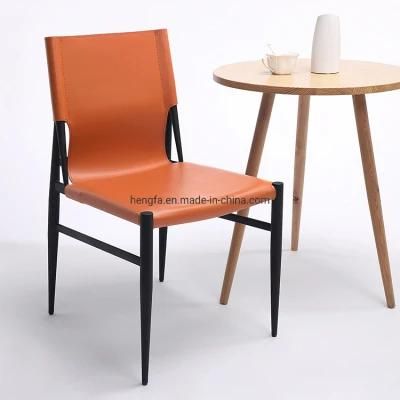 Leisure Office Dining Room Saddle Leather Furniture Upholstered Chair