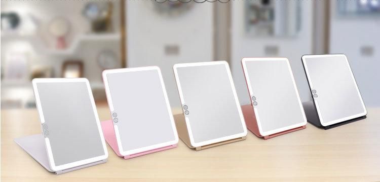 USB Rechargeable Single Side Desktop Travel Fold LED Makeup Mirror