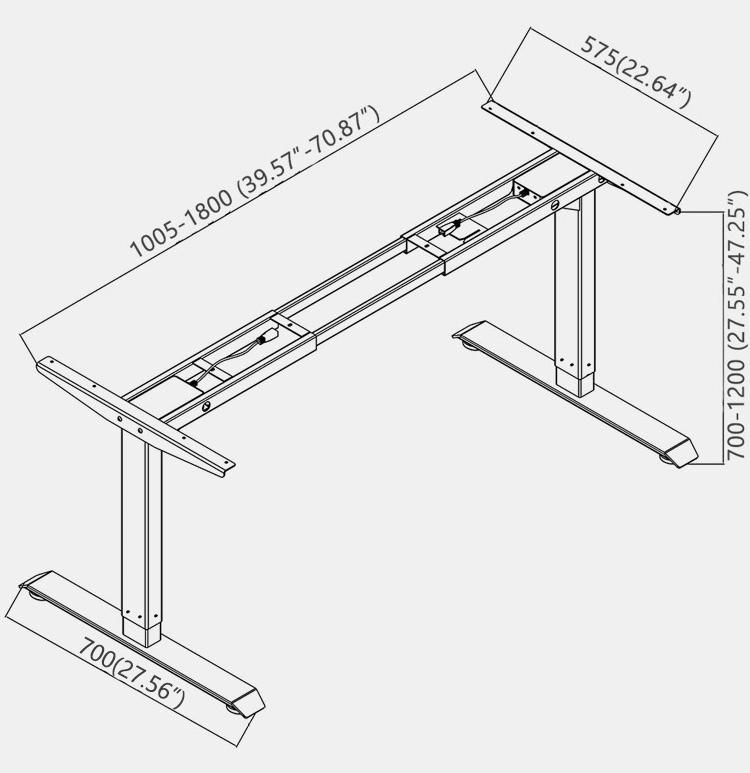 Adjustable Hand Control Office Adjustable Standing Desk Lifting with Memory Control