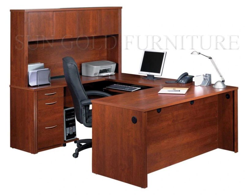 Modern Office Furniture Manager Table Design with Bookcase (SZ-ODT613)