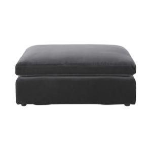 Modern Chinese Wooden Fabric Home Hotel Office Living Room Kids Furniture Square Ottoman Pouf Sofa Chair for Bedroom