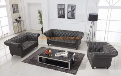 Modern European Style Home Furniture 1+2+3seater Chesterfield Leather Fabric PU PVC Living Room Sofa Set