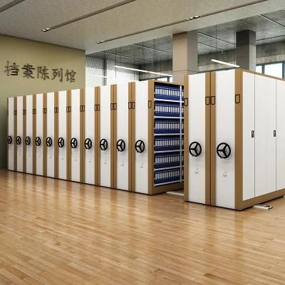 Mechanical Metal Mass Shelf Filing Cabinet Mobile Storage File Compactor for Archives