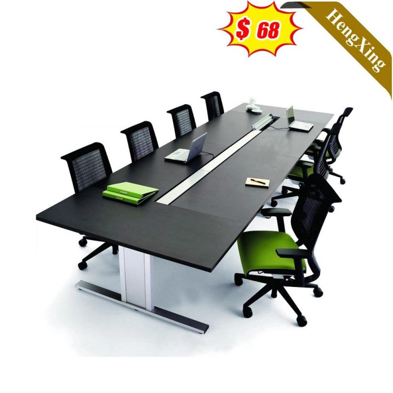 Metal Leg Wooden Long Office Meeting Table for Conference Room
