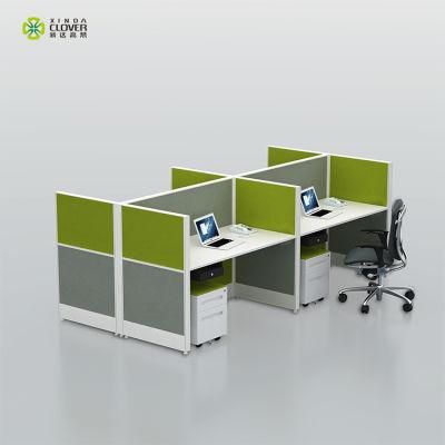 4 Seat Aluminum Frame Partition Modern Office Furniture and Parition for Workstations Cubicle Design