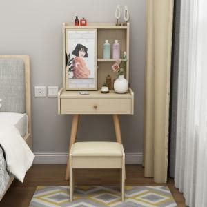 Wooden Dresser Dressing Table with Mirror Pine Legs Design