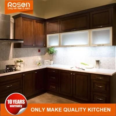 Modern Walnut Solid Wood Shaker Style Kitchen Cabinets Furniture