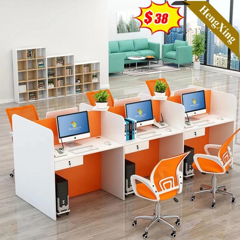 Modern Office Furniture Partition 6 Person Workstation Table with Chair for Office