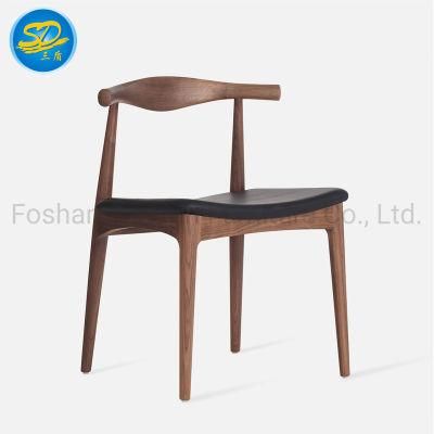 Walnut Cherry Wood Grain Imitation Color Metal Chair Dining Furniture