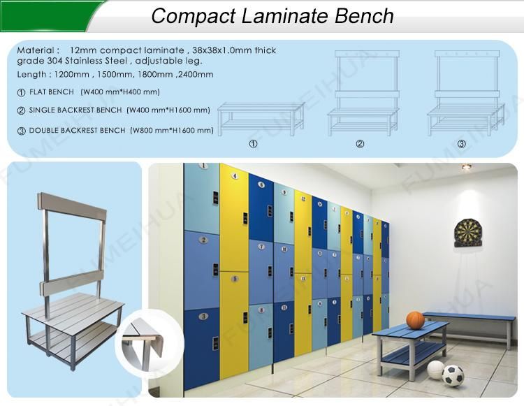 Woodgrain Z Shape Phenolic Compact HPL School Lockers