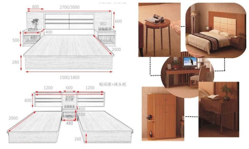 Hot Selling Modern King Size Double Bed Hotel Bedroom Furniture Sets