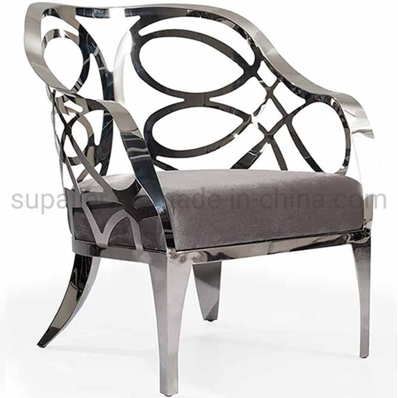 Luxury Event Furniture Royal Single Seater Metal Frame Fabric Sofa