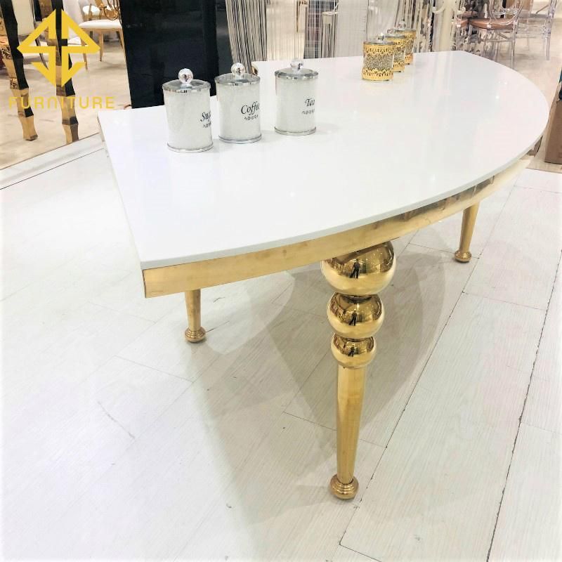 Sawa Modern Design Golden Marble Top Table for Banquet Use