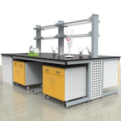 High Quality Hot Sell Chemistry Steel Lab Furniture with Cover in Dispenser, Wholesale Bio Steel Central Laboratory Bench/