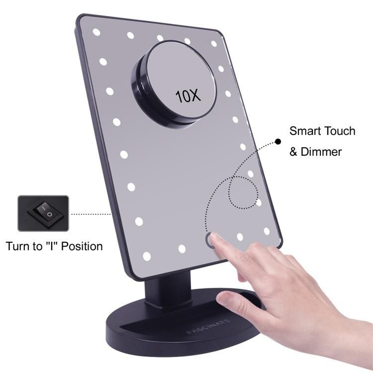 Makeup Cosmetic Desk Vanity LED Mirror with Touch and Stand Base