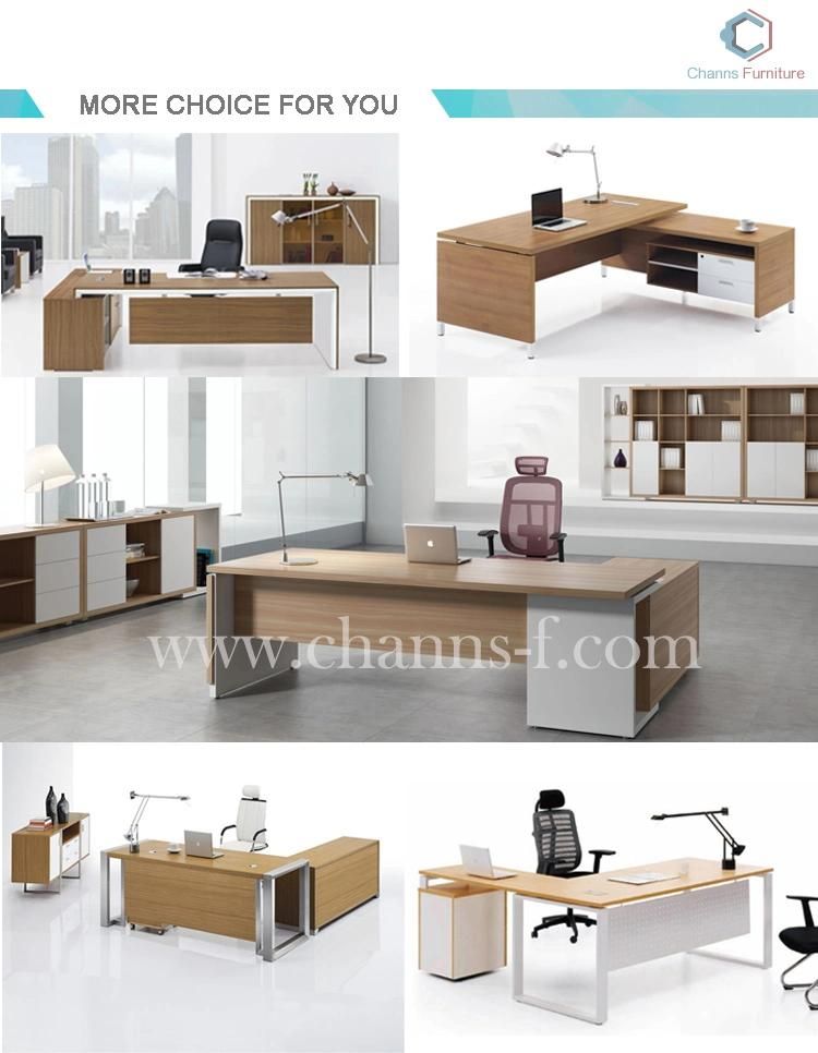 Modern Simple Office Table L Shape Office Desk with Credenza (CAS-MD18A95)