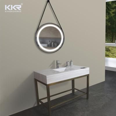 Luxury Hotel Modern Bathroom Solid Surface Stone Vanities with Mirror