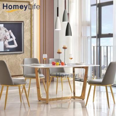 Small MOQ Home Restaurant Golden Metal Frame Living Room Dining Chairs Furniture