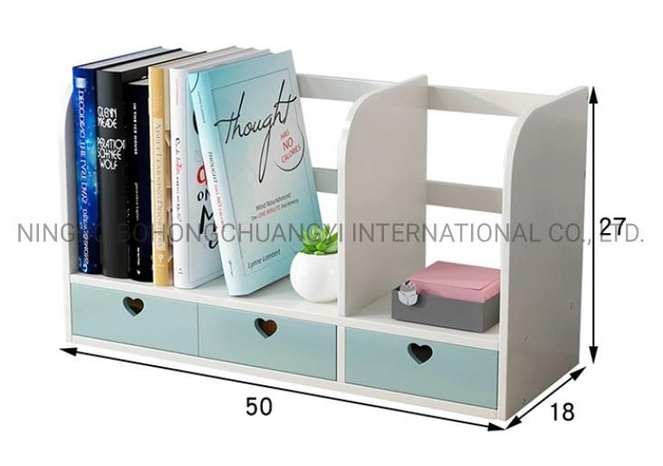 Customized Wooden Desk Organizer Bookcase Bookshelf