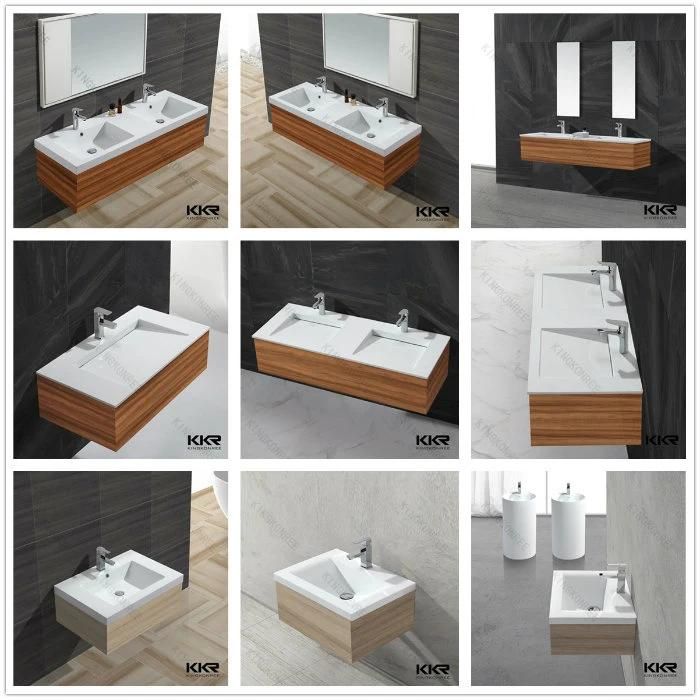 Italian Wall Mounted Hotel Single Solid Surface Bathroom Vanity