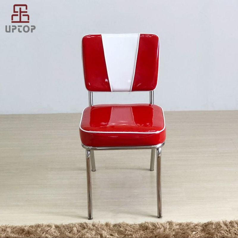 Modern American 1950 Metal Leg Restaurant Leather Upholstery Chair (SP-LC292)