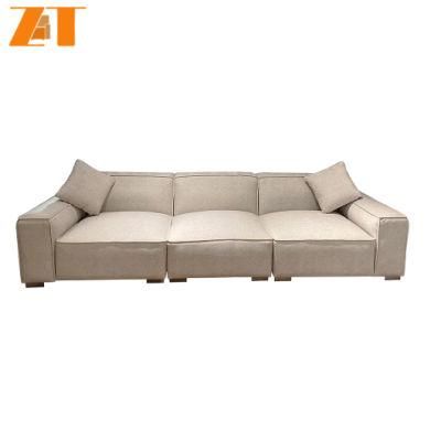 Leisure Furniture 3 Seats Modern Gray Fabric Sectional Couch Living Room Sofa (21012)