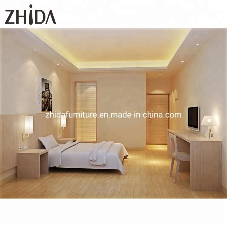 Simple Melamine Board Hotel Bedroom Furniture Set for Villa Hotel