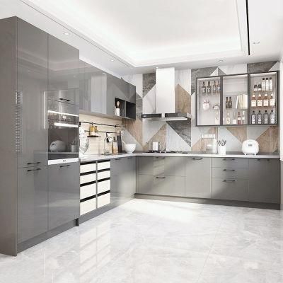 Luxury Modern Design Home Furniture High Gloss Modular Acrylic Plywood Kitchen Cabinets