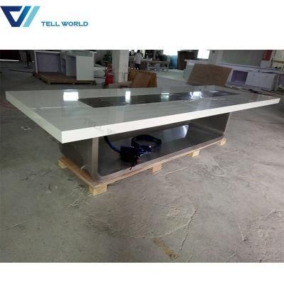 Large Marble Stone Conference Table Luxury Office Conference Table