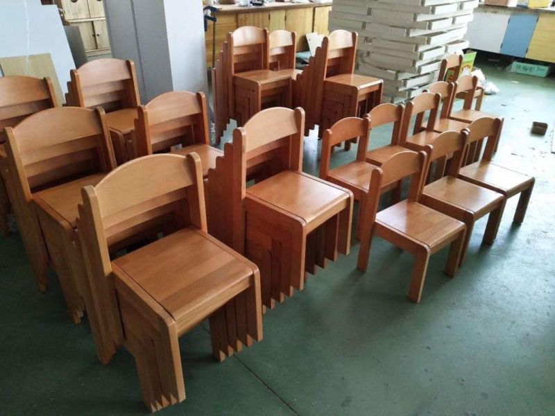 Nursery School Kindergarten Furniture Stack-Able Wooden Children Chair
