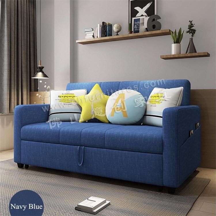Hyc-Sf05 Multifunctional Sofa Bed 1.5 Meters Solid Wood Foldable Living Room Furniture Sofa